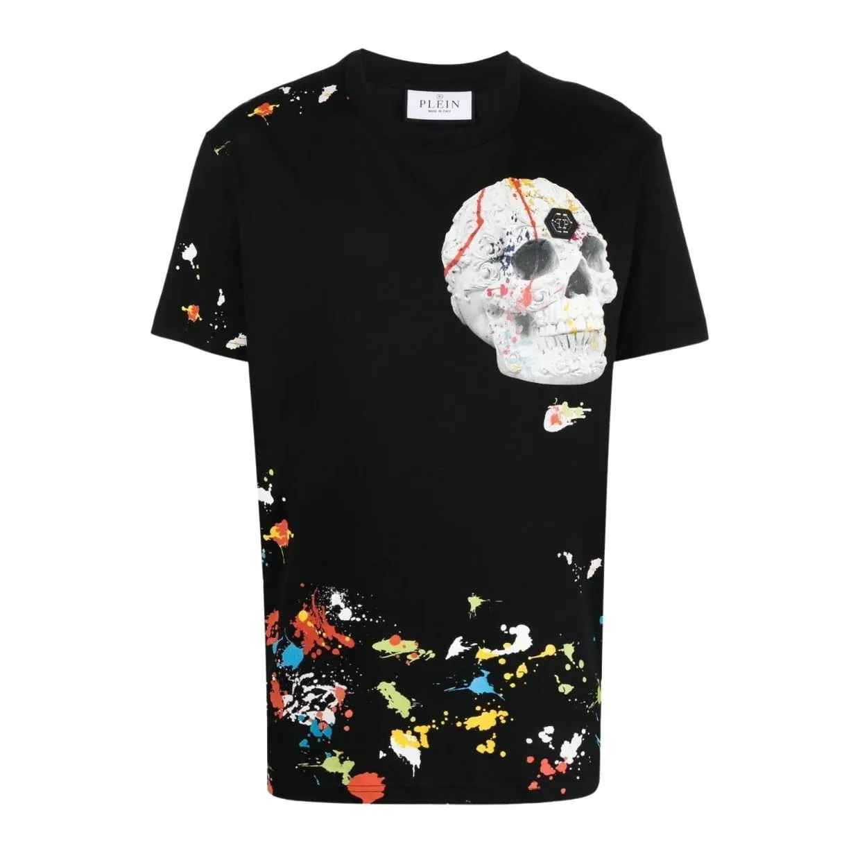 Philipp Plein Dripping Skull Black T-Shirt