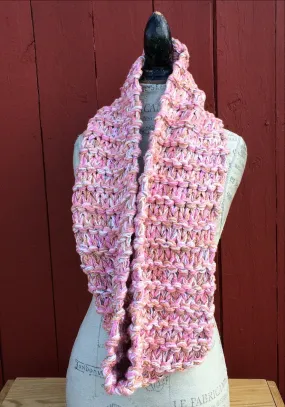 Pink Tweed Infinity Scarf