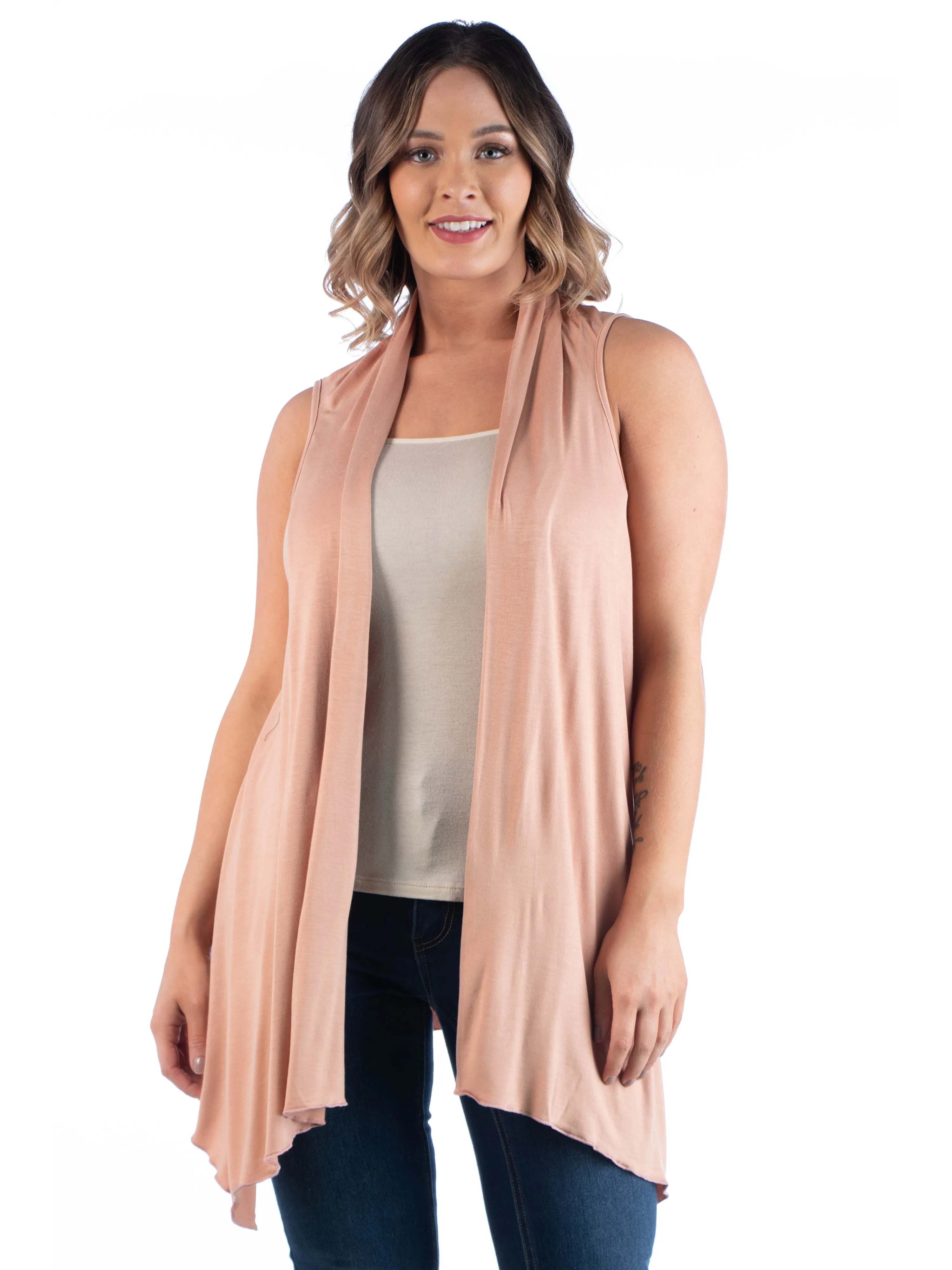 Plus Size Asymmetric Open Front Cardigan