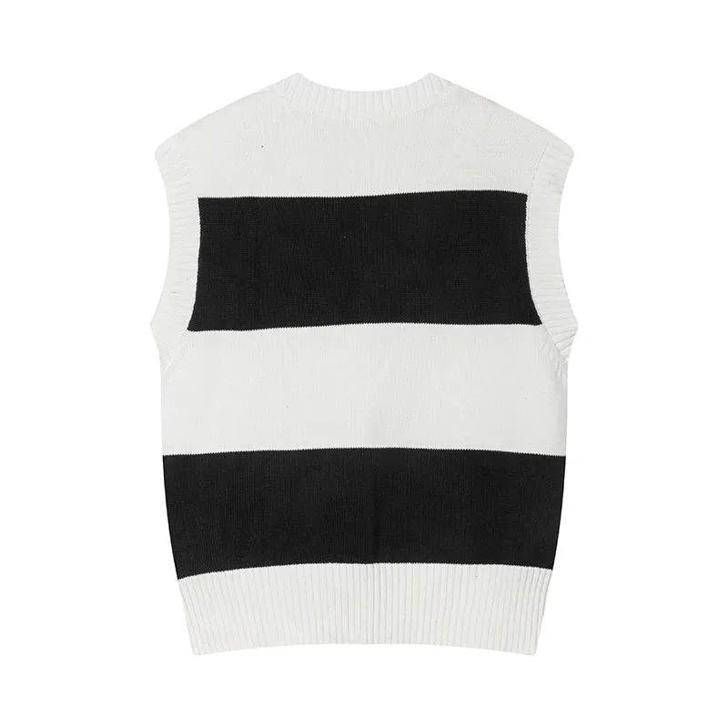 Pre Order:  Heart Knitted Stripe Vest