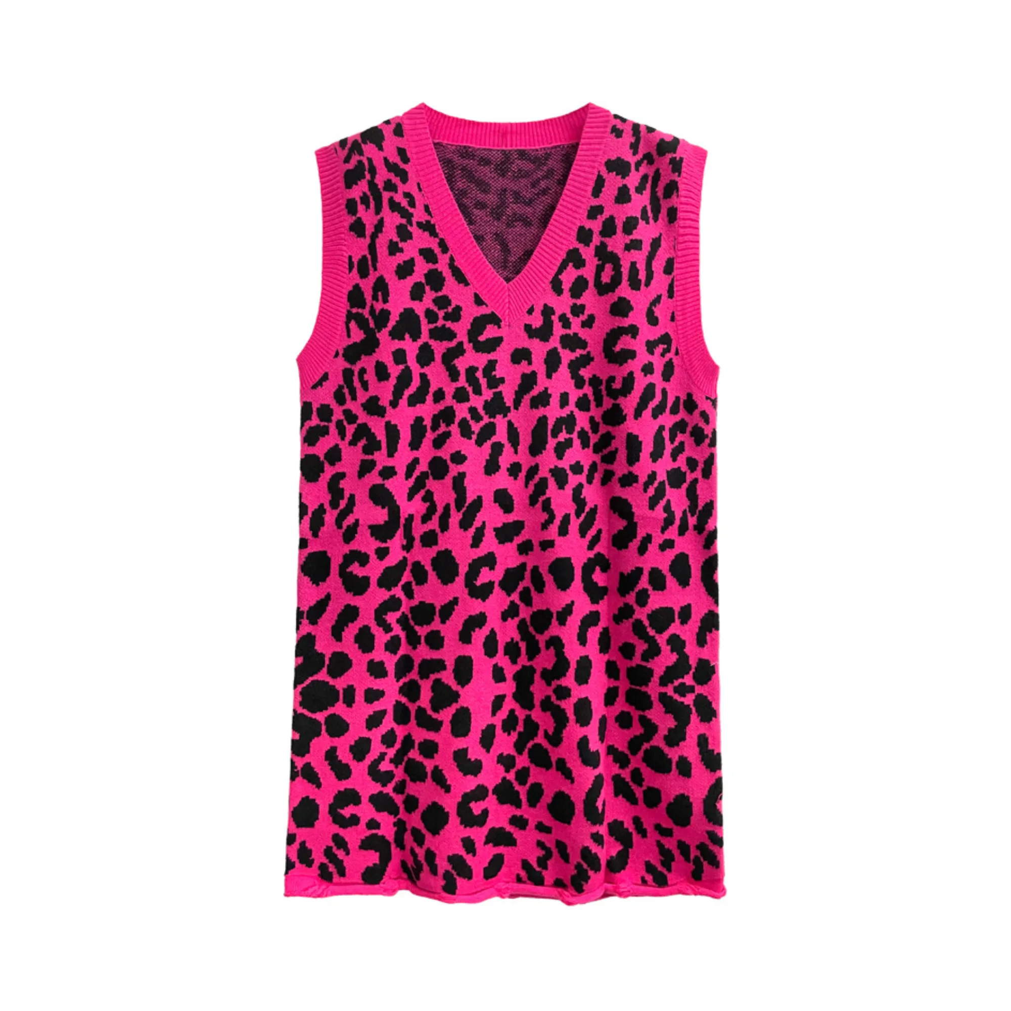 Pre Order:  Leopard Ankle-Length Knitted Dress