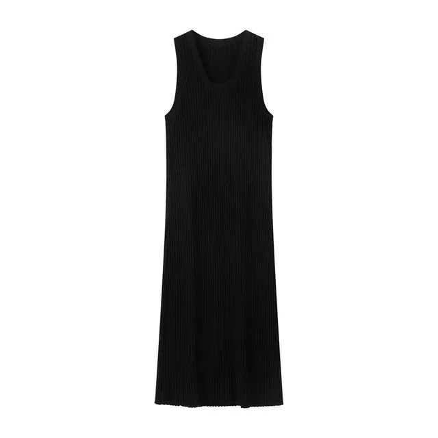 Pre Order:  Square Neckline Sleeveless Knit Dress -