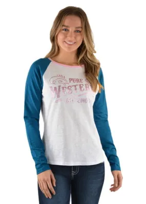 Pure Western Womens Jac long sleeve Raglan Tee