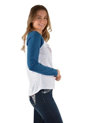 Pure Western Womens Jac long sleeve Raglan Tee