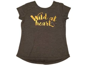 Realtree Camouflage GIRLS "Wild at Heart" Metallic Logo Ultra Soft T-Shirt (M)