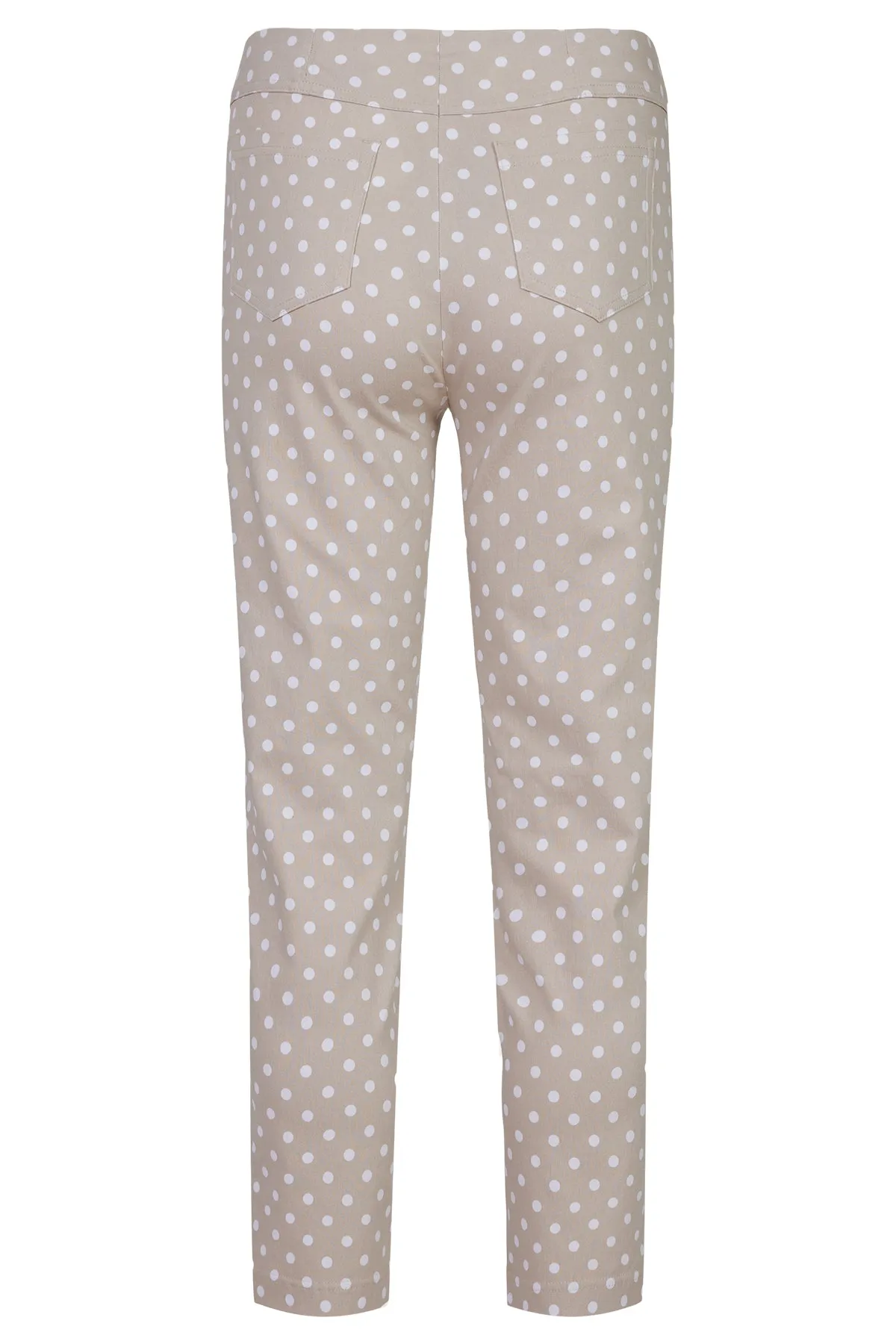 Robell Bella Polka Dot Stretch Trousers . Black/White or Beige/White 51560 54570