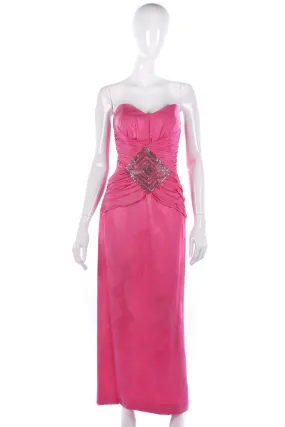 Robina stunning evening gown pink with beading size S