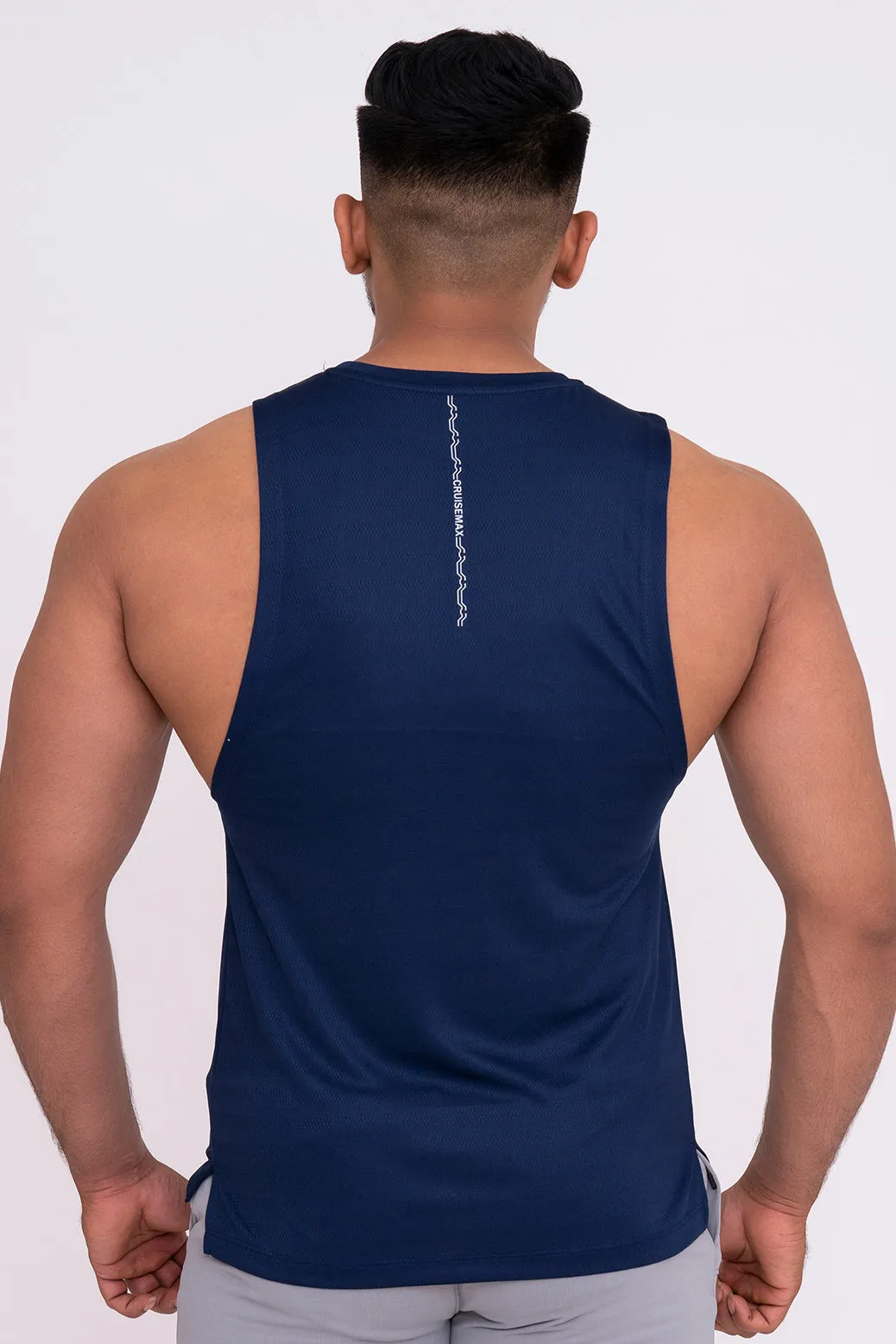 Rudestyle Deep Cut Gym Vest - Navy