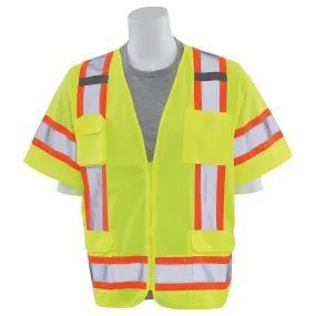 S680 Class 3 Solid Front/Mesh Back Surveyor's Safety Vest 1PC