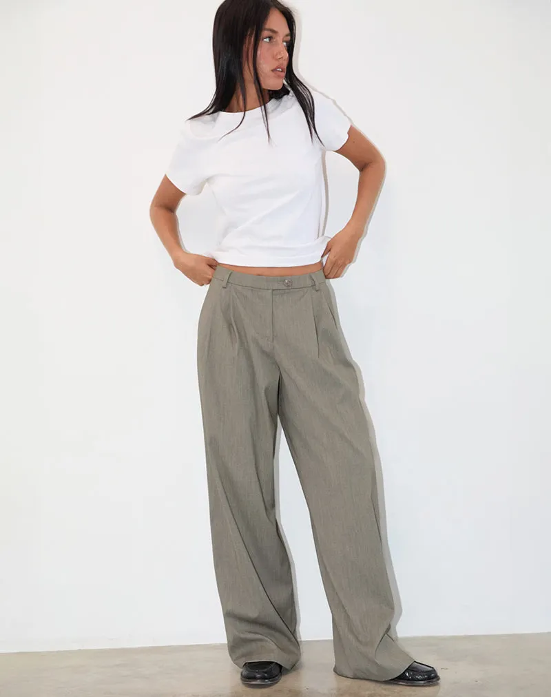 Sakira Tailored Trouser in Khaki Grey