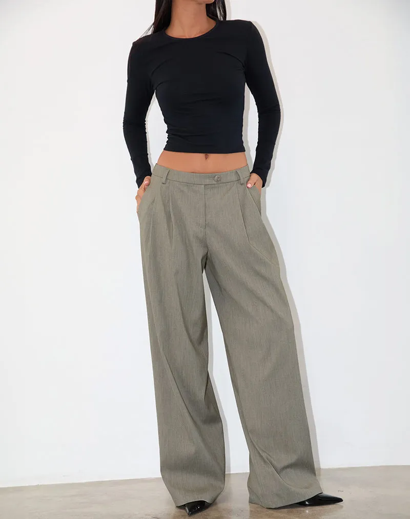 Sakira Tailored Trouser in Khaki Grey