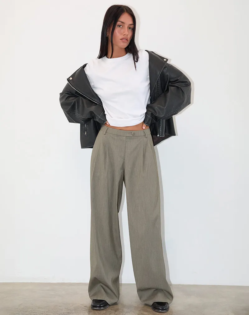 Sakira Tailored Trouser in Khaki Grey