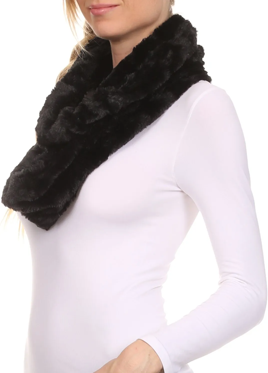 Sakkas Abhy Soft Fall Winter Furry Infinity Wrap Scarf