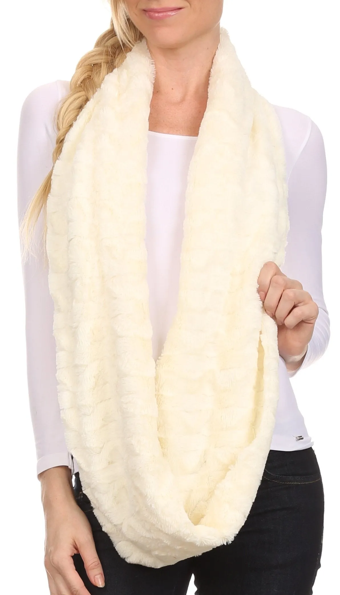 Sakkas Abhy Soft Fall Winter Furry Infinity Wrap Scarf