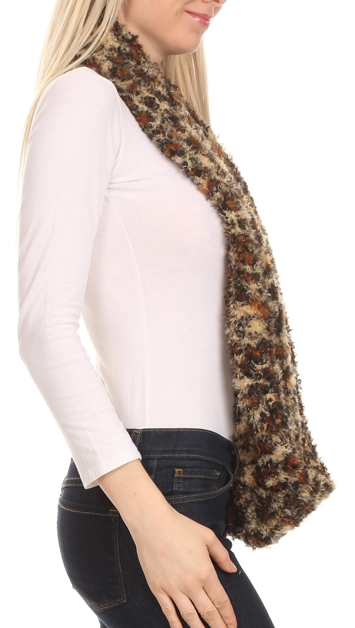 Sakkas Abhy Soft Fall Winter Furry Infinity Wrap Scarf