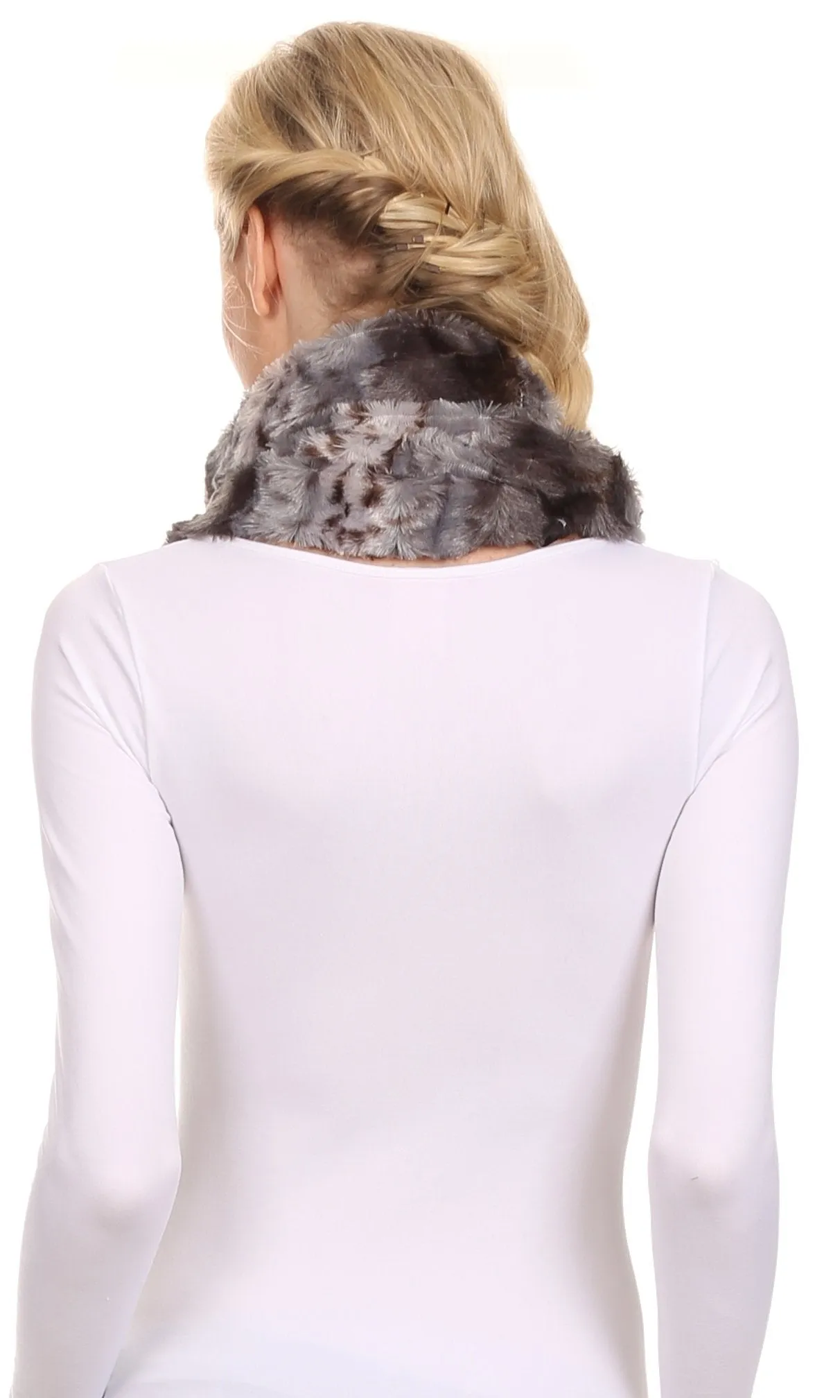 Sakkas Abhy Soft Fall Winter Furry Infinity Wrap Scarf