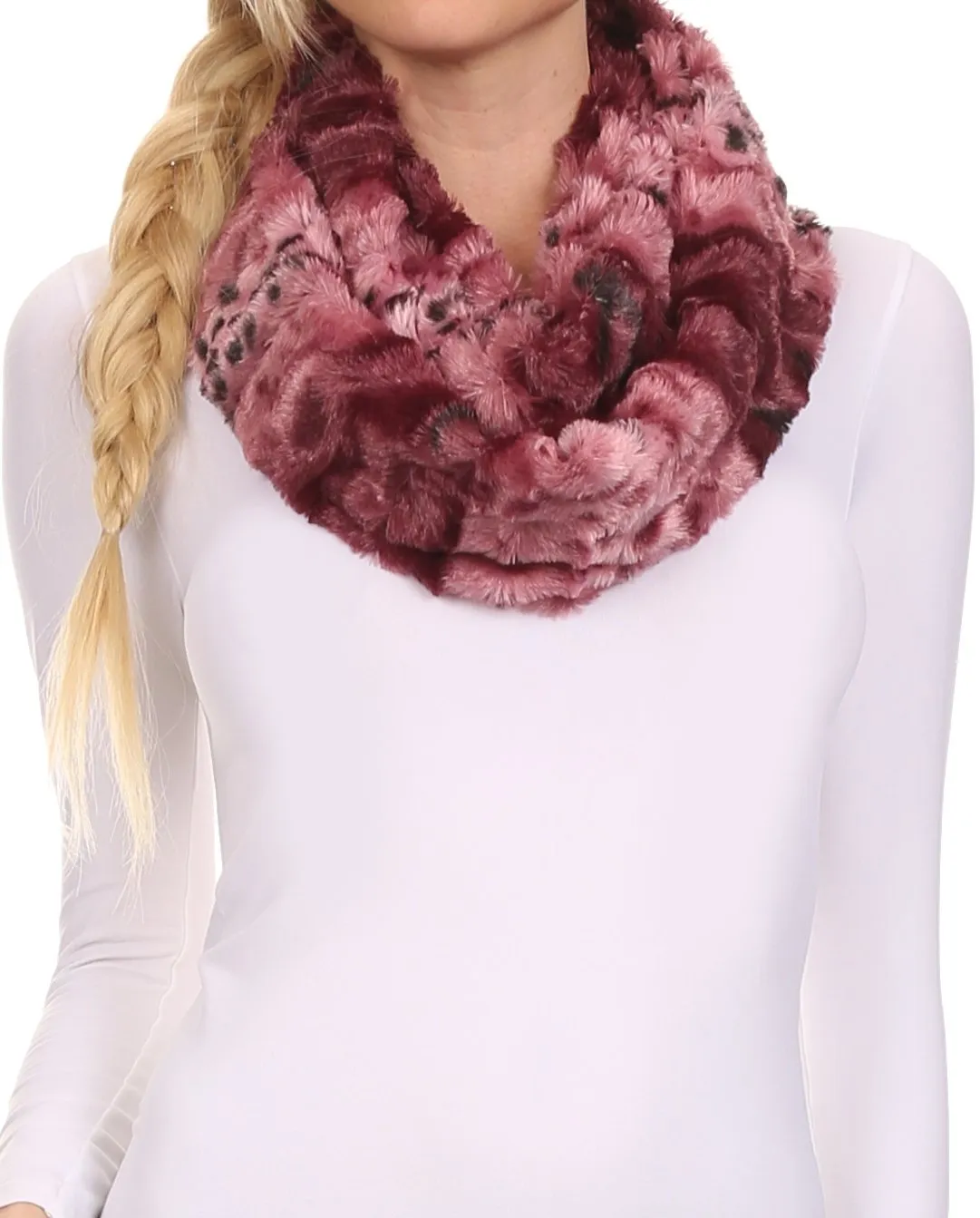 Sakkas Abhy Soft Fall Winter Furry Infinity Wrap Scarf