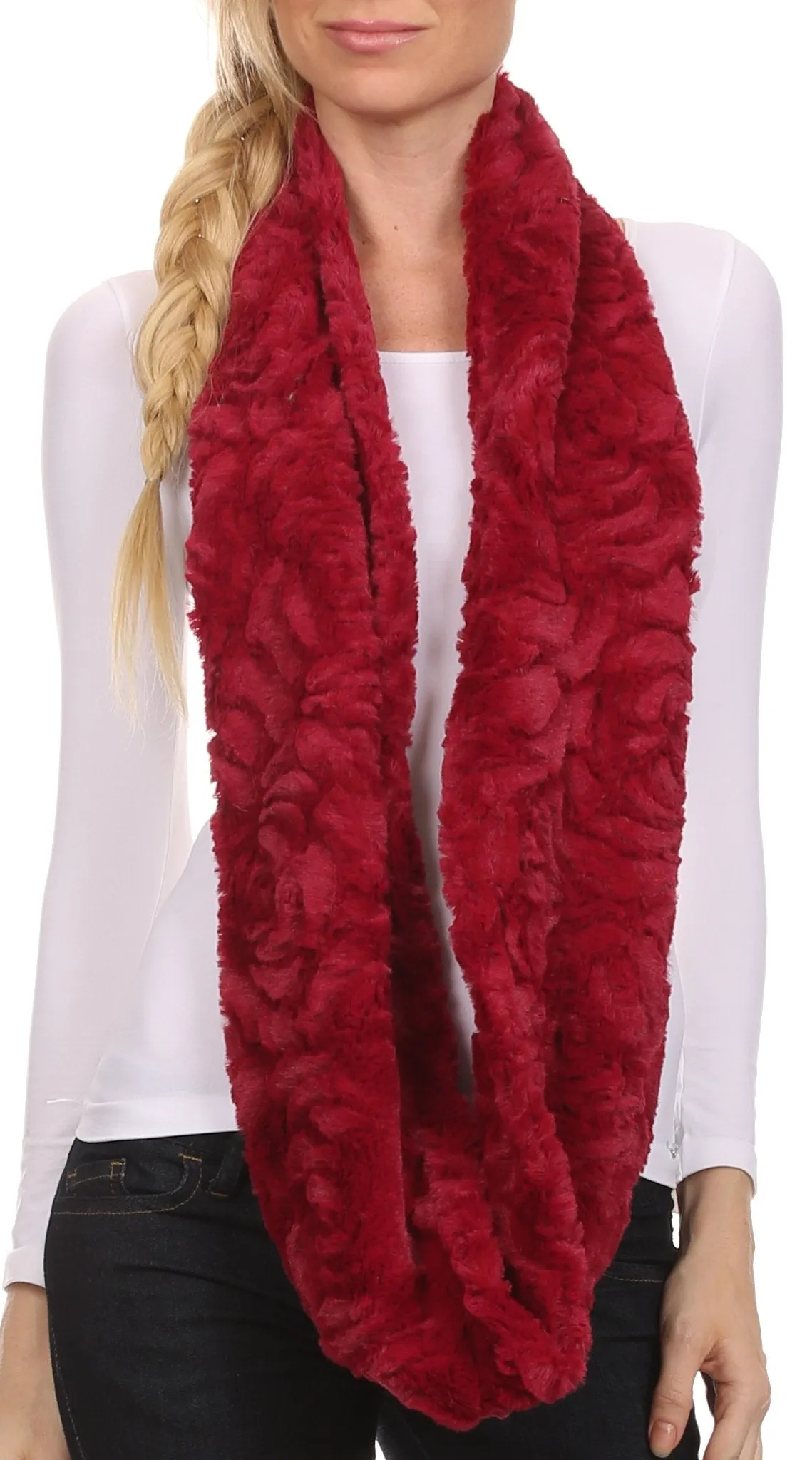 Sakkas Abhy Soft Fall Winter Furry Infinity Wrap Scarf