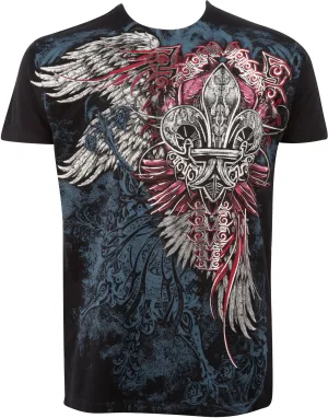 Sakkas Angel Five Metallic Embossed Mens Fashion T-Shirt