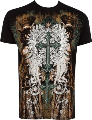 Sakkas Garden of Eden Metallic Embossed Mens Fashion T-Shirt