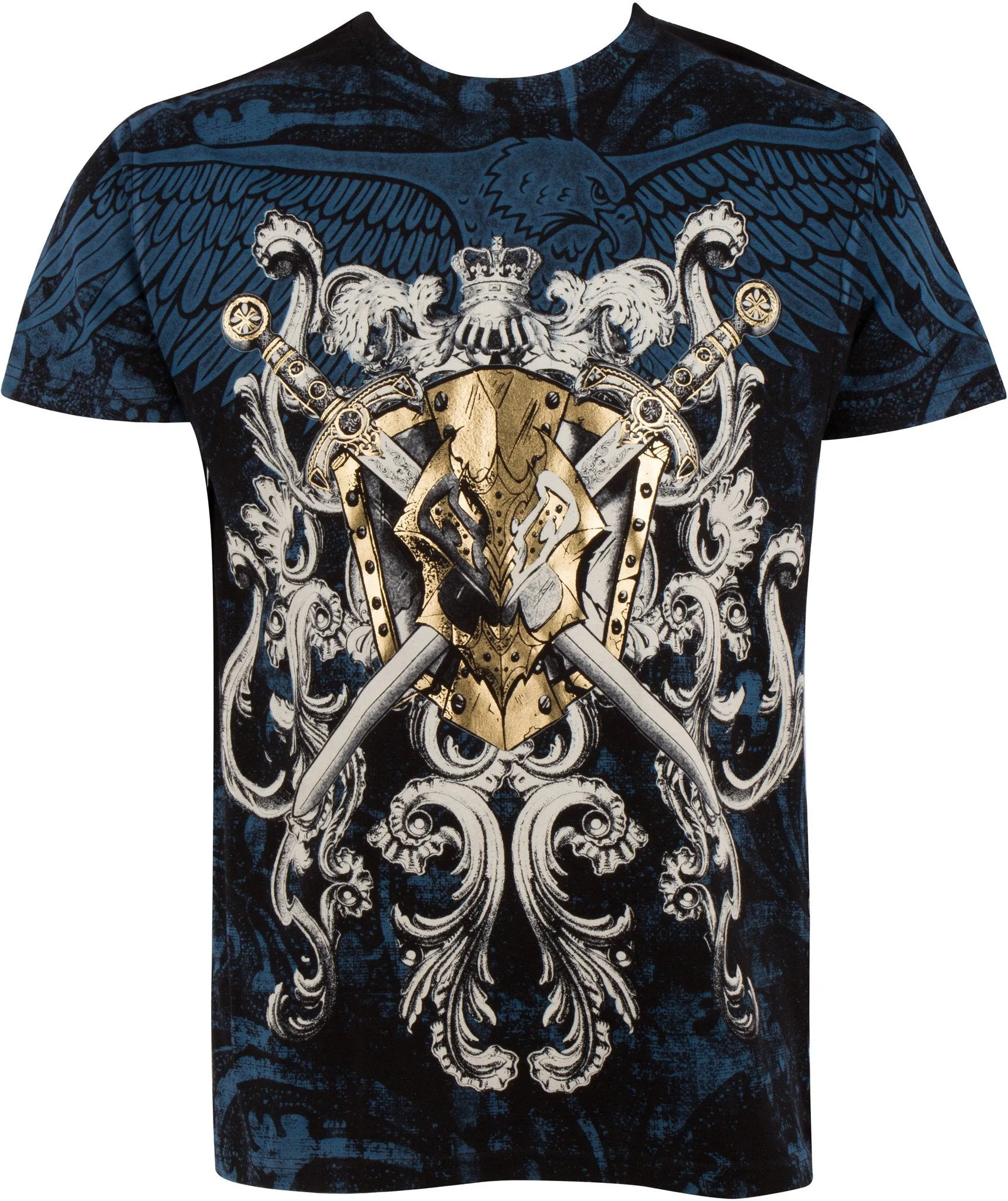 Sakkas Kings Glory Metallic Embossed Mens Fashion T-Shirt