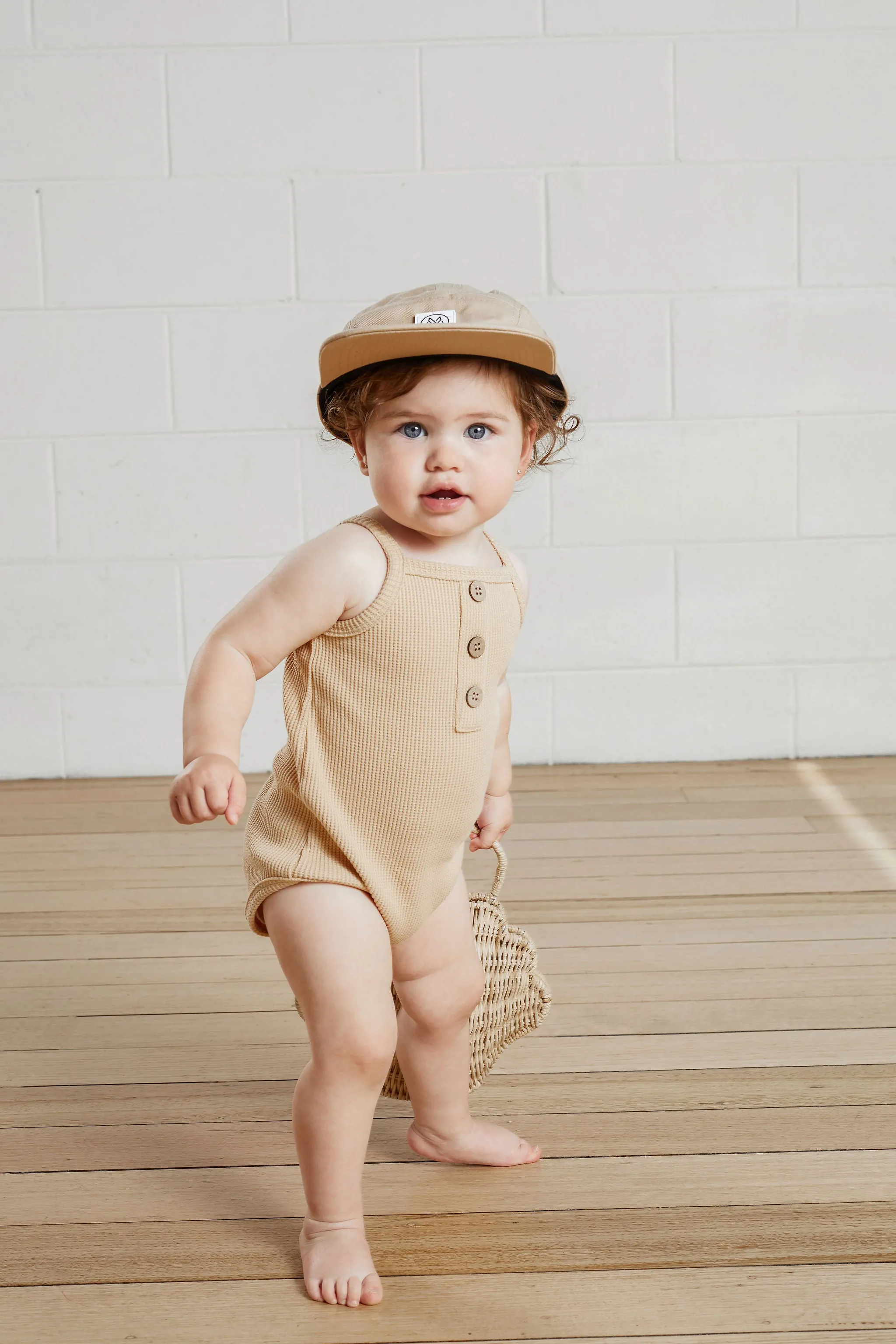 Sand Waffle Singlet Bodysuit