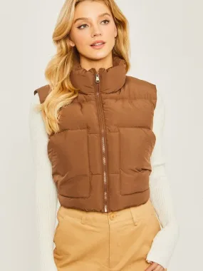 Say Yes to the Vest Puffer Vest With Pockets