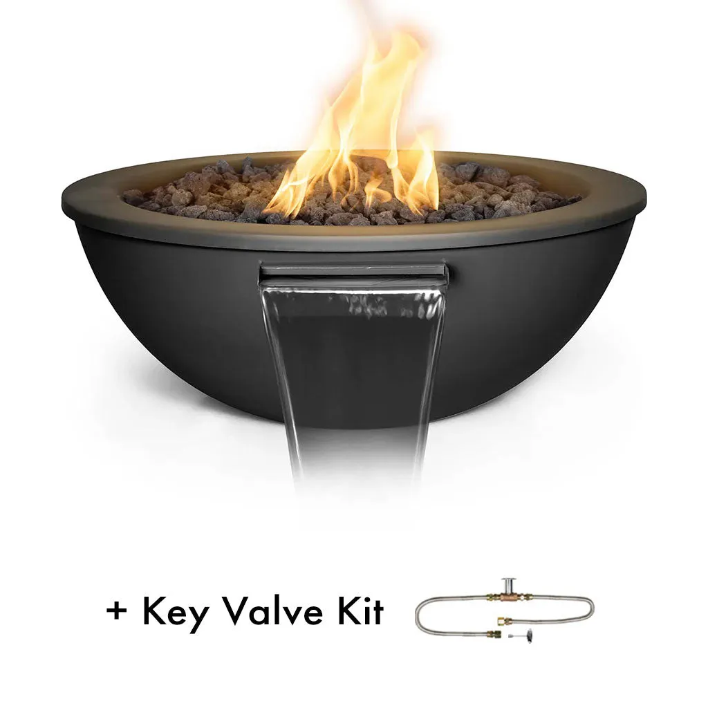 Sedona 27" Fire and Water Bowl, Powder Coated Metal - Pool Feature