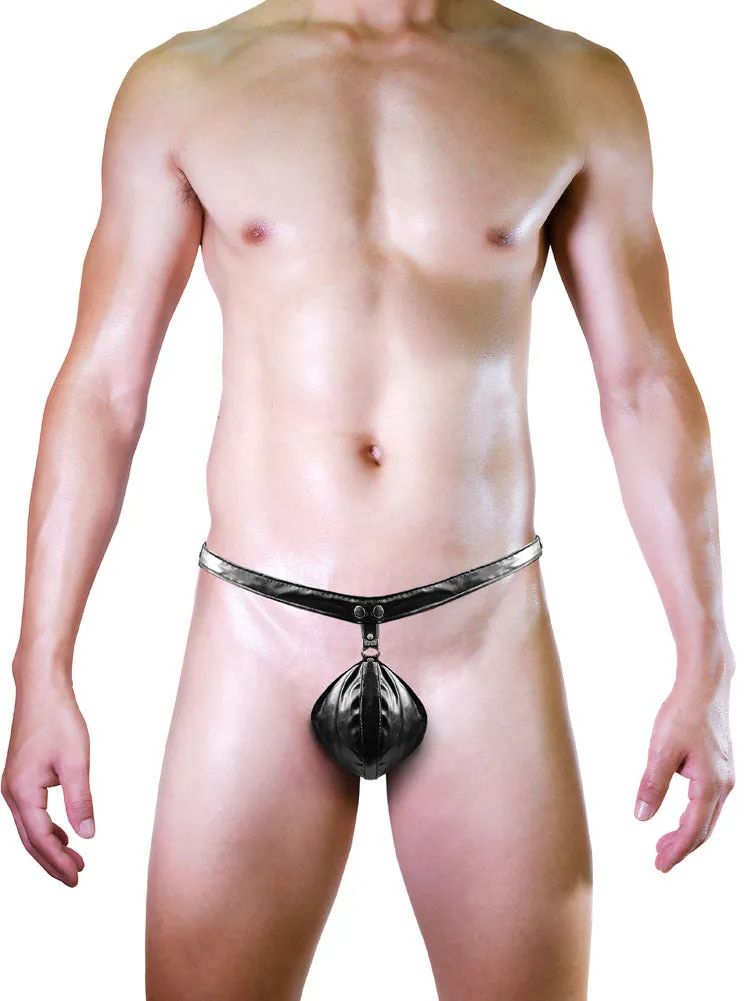 Sexy Low-rise Men's leather thong T-pants