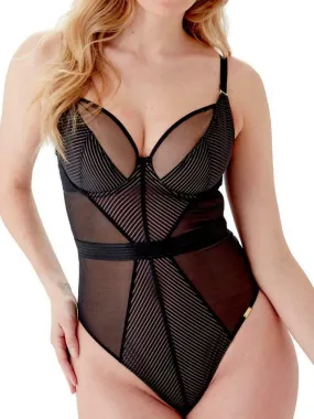 Sheer Stripe Body - Black