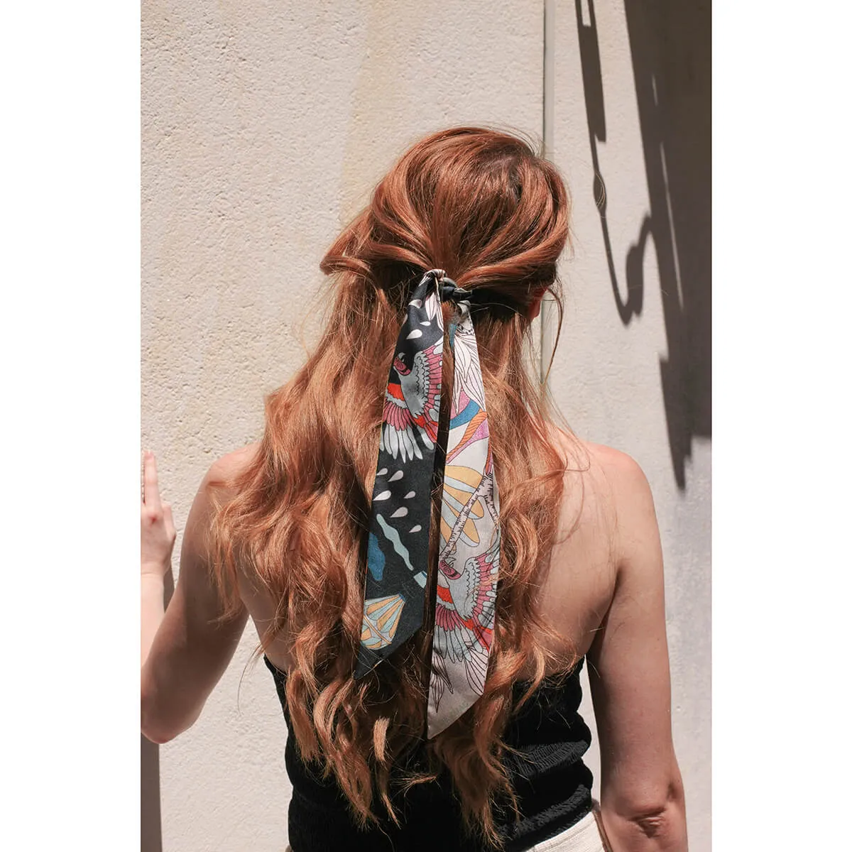 Silk Skinny Scarf Of World Travel