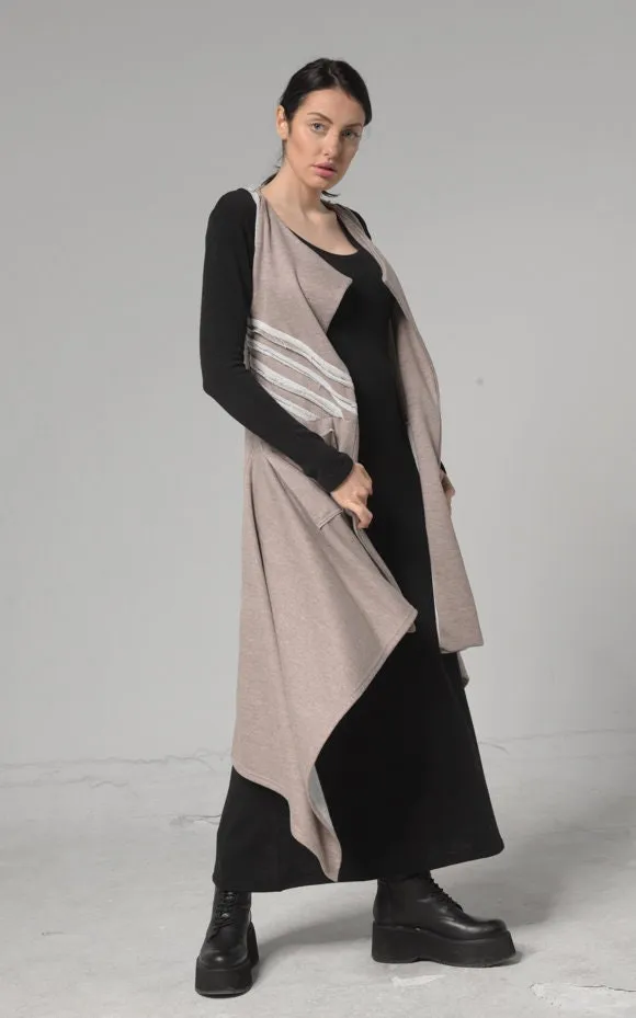 Sleeveless Cardigan with Belt