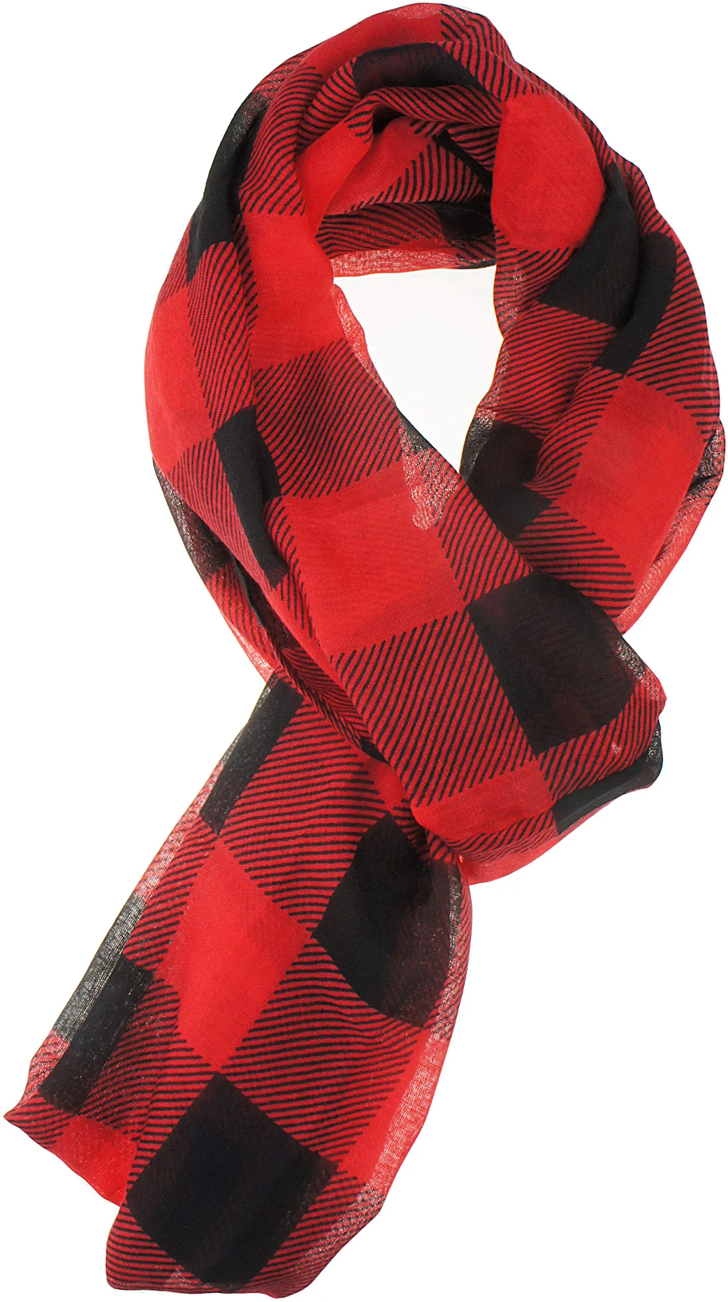 Soft Light Weight Plaid Tartan Sheer Infinity Scarf Shawl Wrap