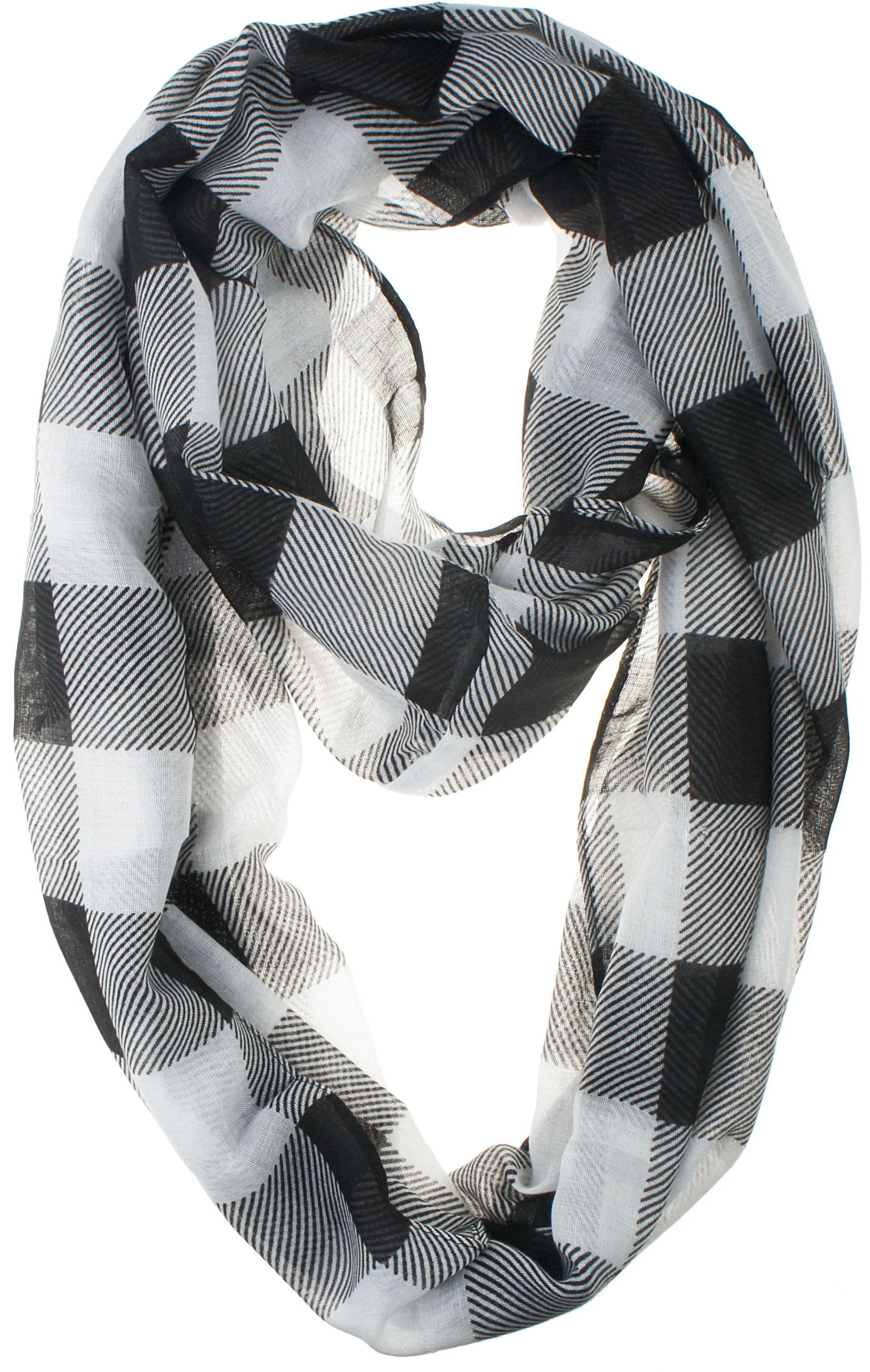 Soft Light Weight Plaid Tartan Sheer Infinity Scarf Shawl Wrap