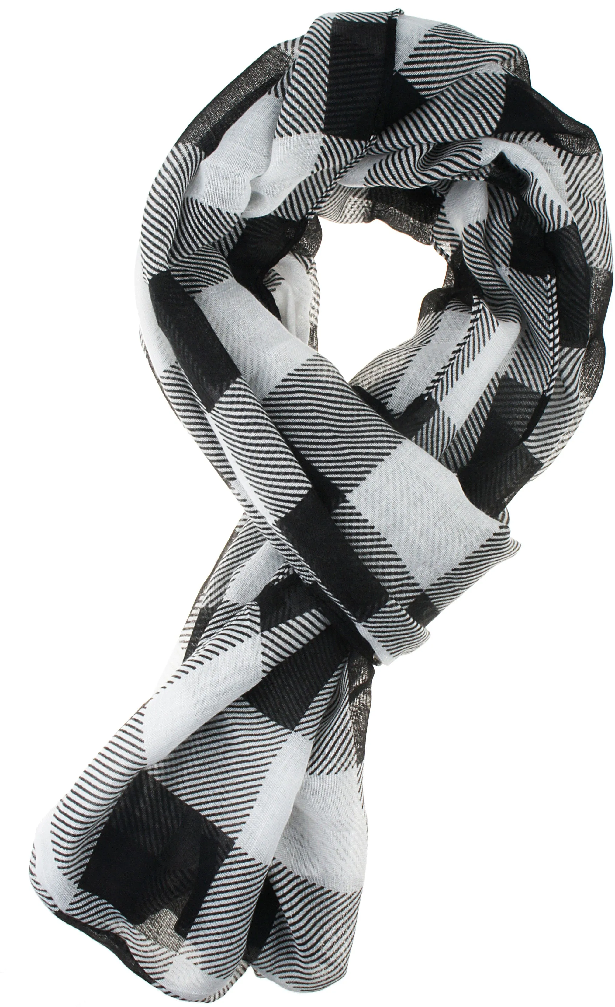 Soft Light Weight Plaid Tartan Sheer Infinity Scarf Shawl Wrap