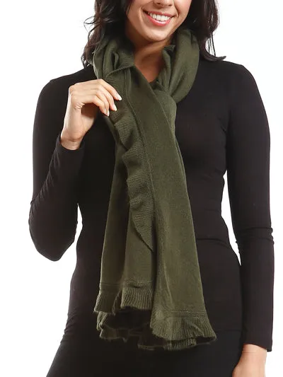 Soft Ruffle Front Vest - Olive