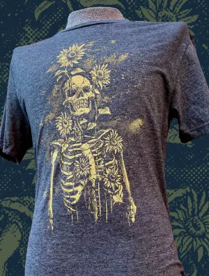 Sunflowers and Skeletons - Unisex Crew Neck Tee