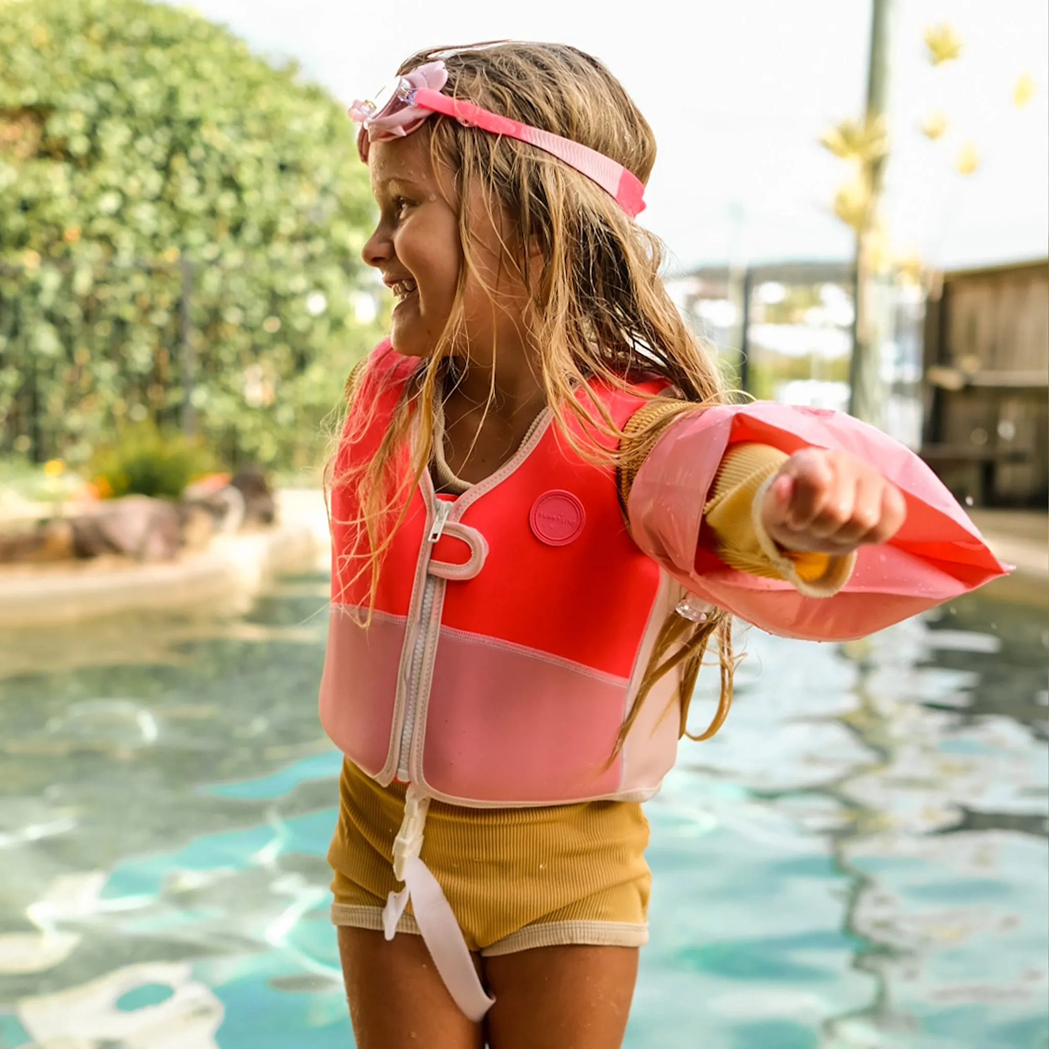 SUNNYLIFE - Melody the Mermaid Swim Vest Neon Strawberry