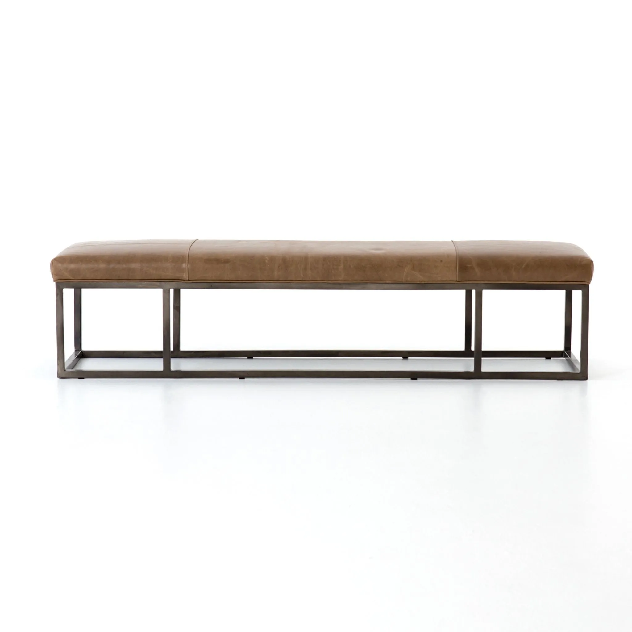 Tailored Bench, Leather Warm Taupe Dakota