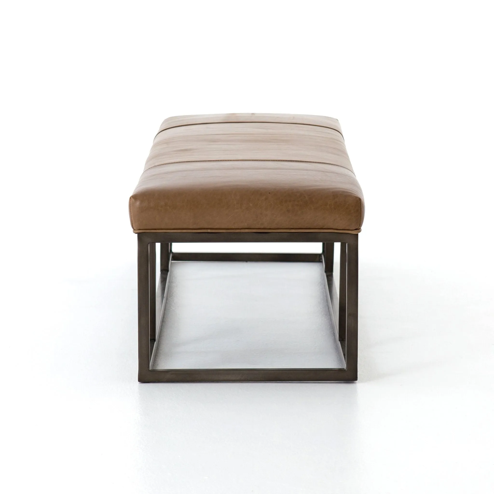 Tailored Bench, Leather Warm Taupe Dakota