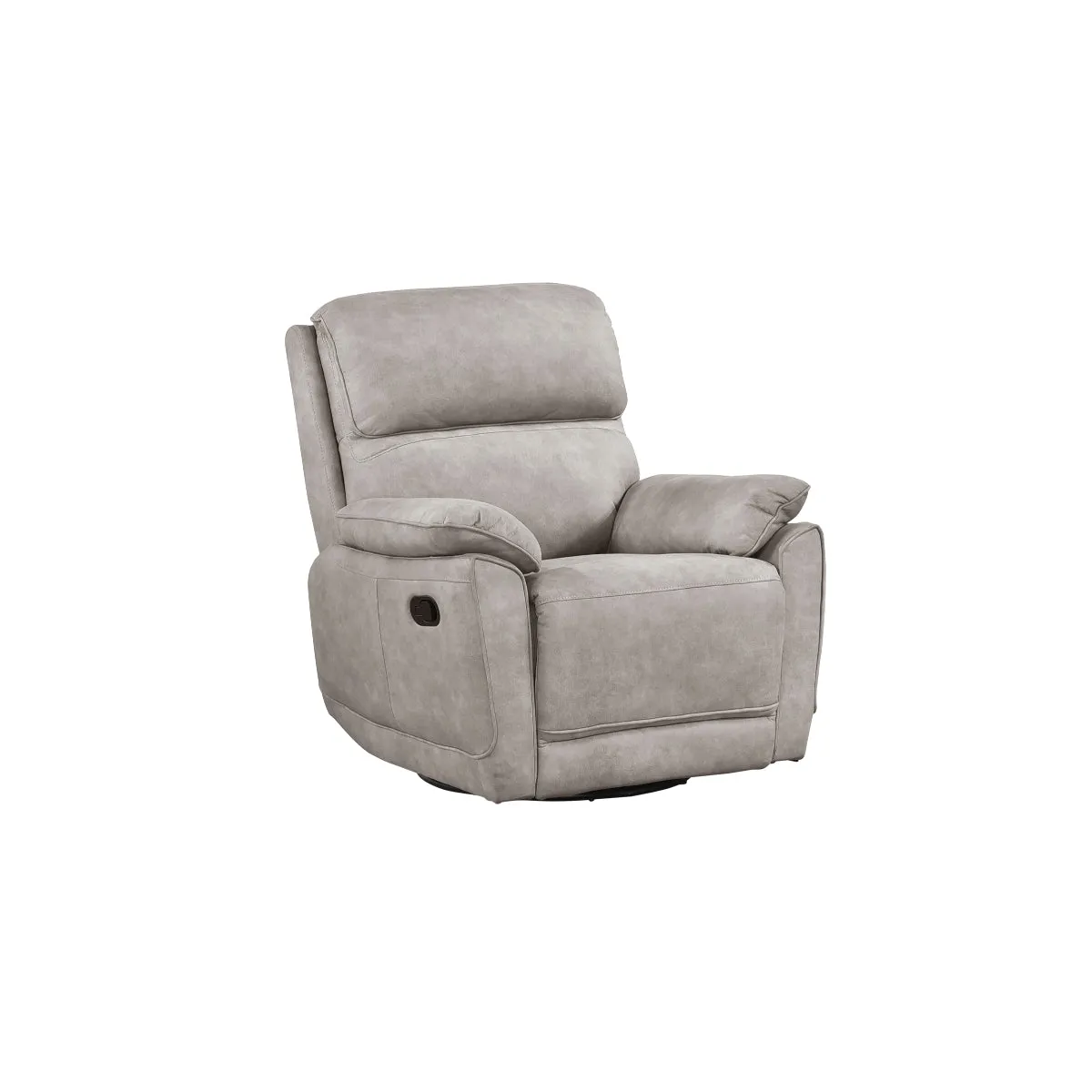 Taupe Microfiber Glider Recliner with Pillow Armrests