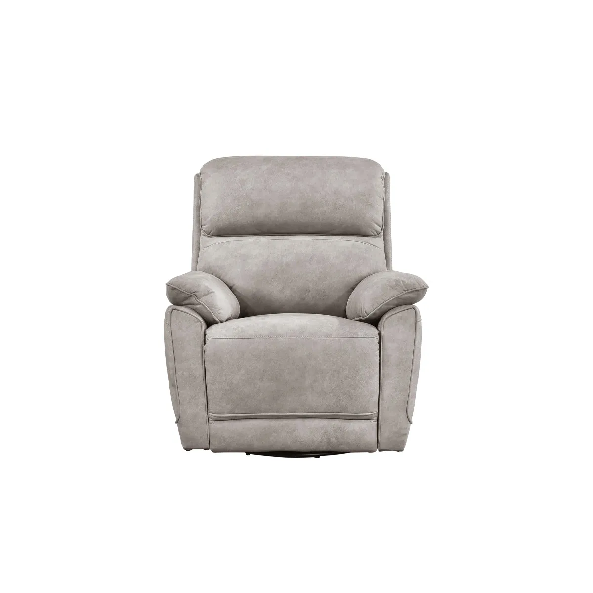 Taupe Microfiber Glider Recliner with Pillow Armrests