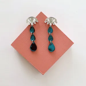 Teardrop Studs: Silver   Teal tears