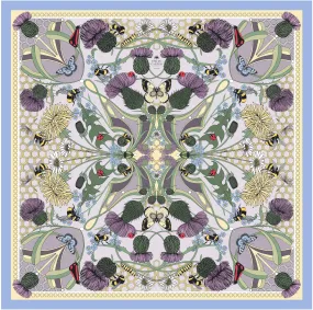 The Honey Bee & Thistle Silk Scarf | 90x90cm