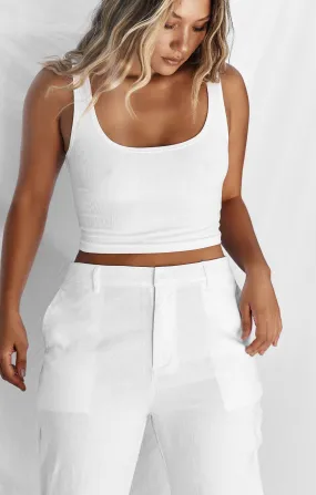 THE LUXE RIB CROP - WHITE