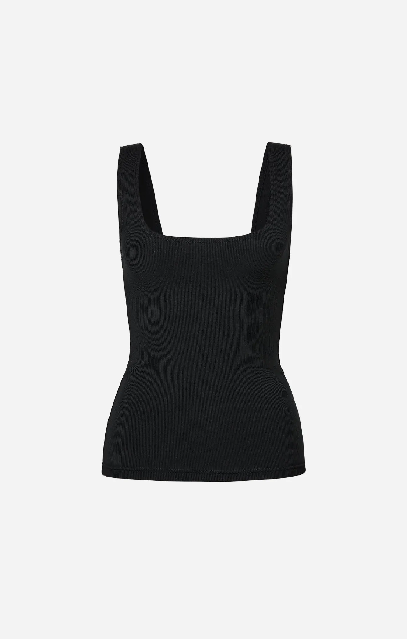 THE LUXE RIB TANK - BLACK