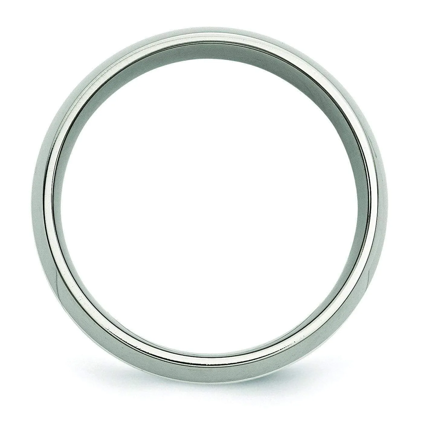 Titanium Ring  Silver Inlay High Polish Finish in 8mm