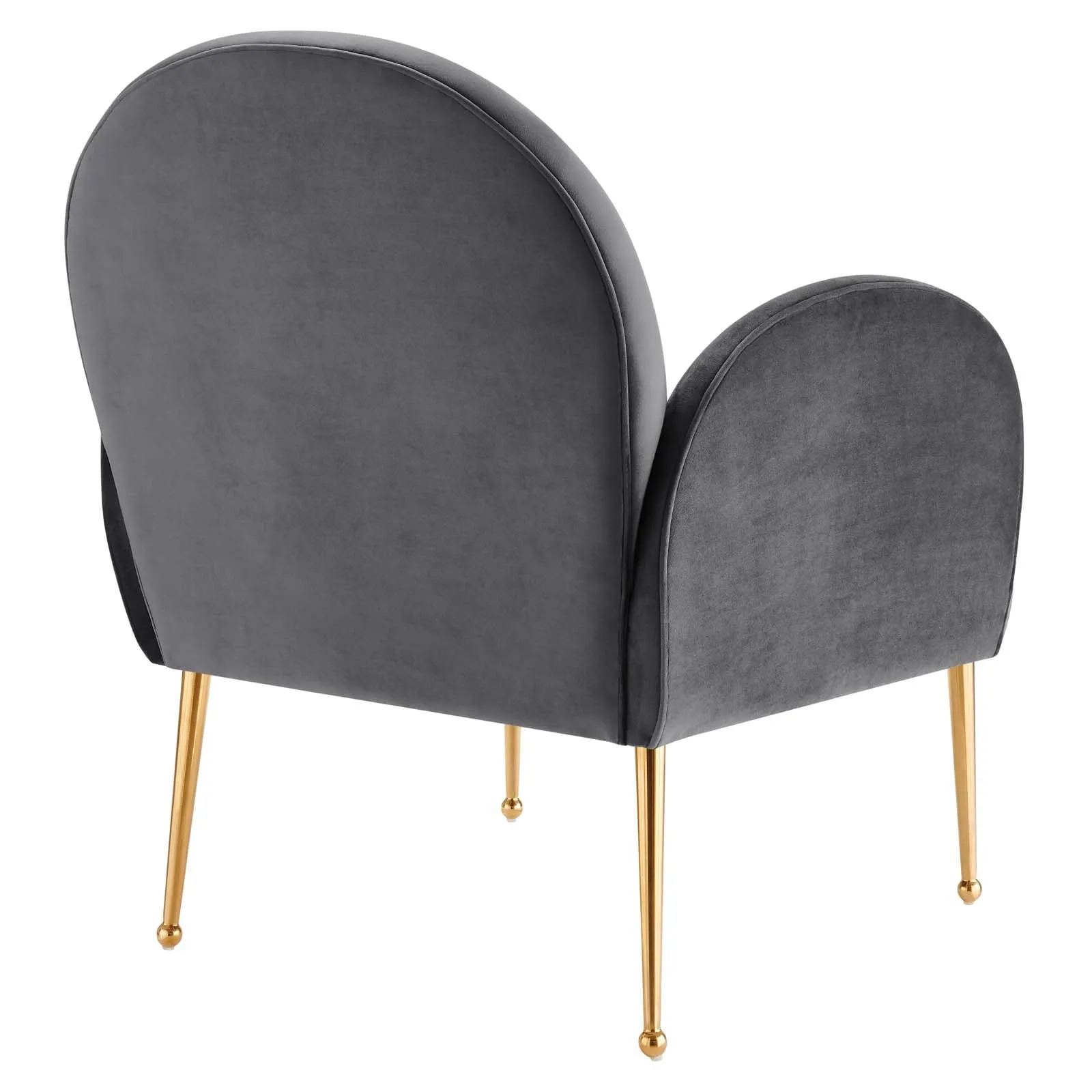 Transcend Performance Velvet Armchair Gray EEI-5026-GRY