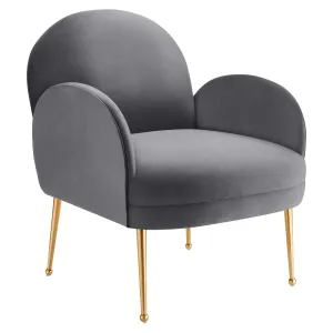 Transcend Performance Velvet Armchair Gray EEI-5026-GRY