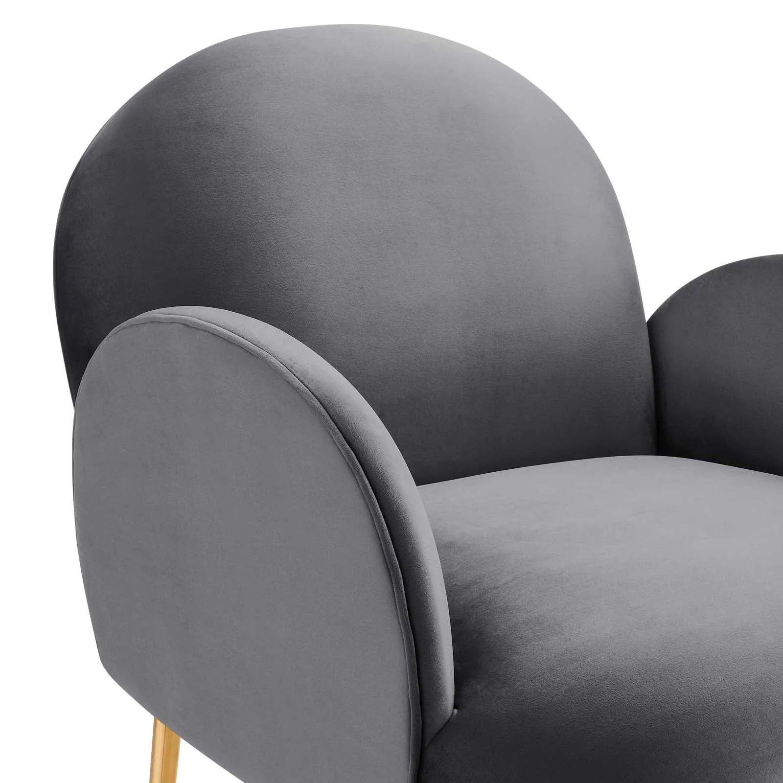 Transcend Performance Velvet Armchair Gray EEI-5026-GRY